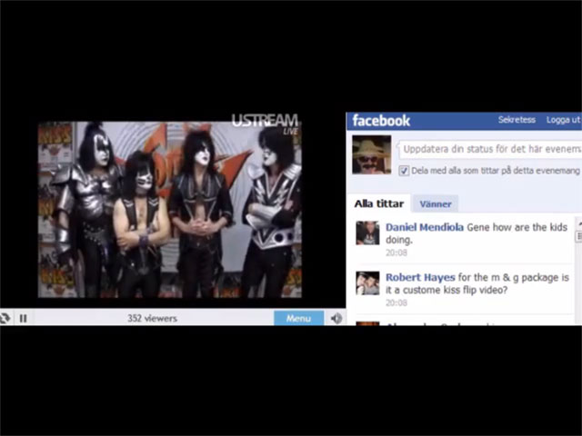 Kiss chatta på Facebook