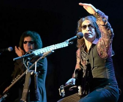 Original KISS members Paul Stanley (right) and Gene Simmons (left) performs "An Acoustic Evening...No makeup, Stripped, Stories and Songs" Thursday night April 3, 2014 at San Manuel Indian Bingo & Casino in Highland.